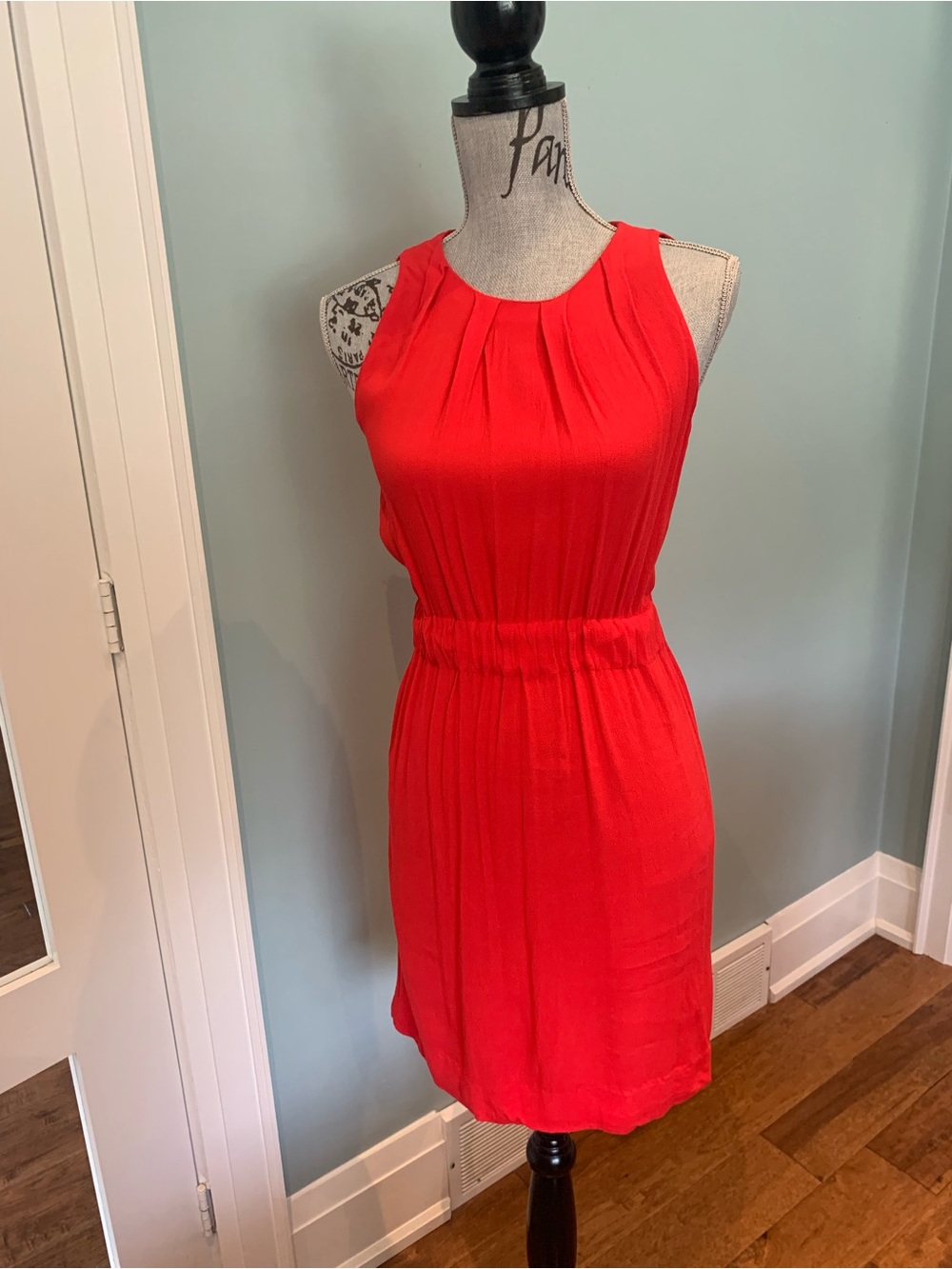 kate spade Bright Red Sleeveless Pleated Waist Dress